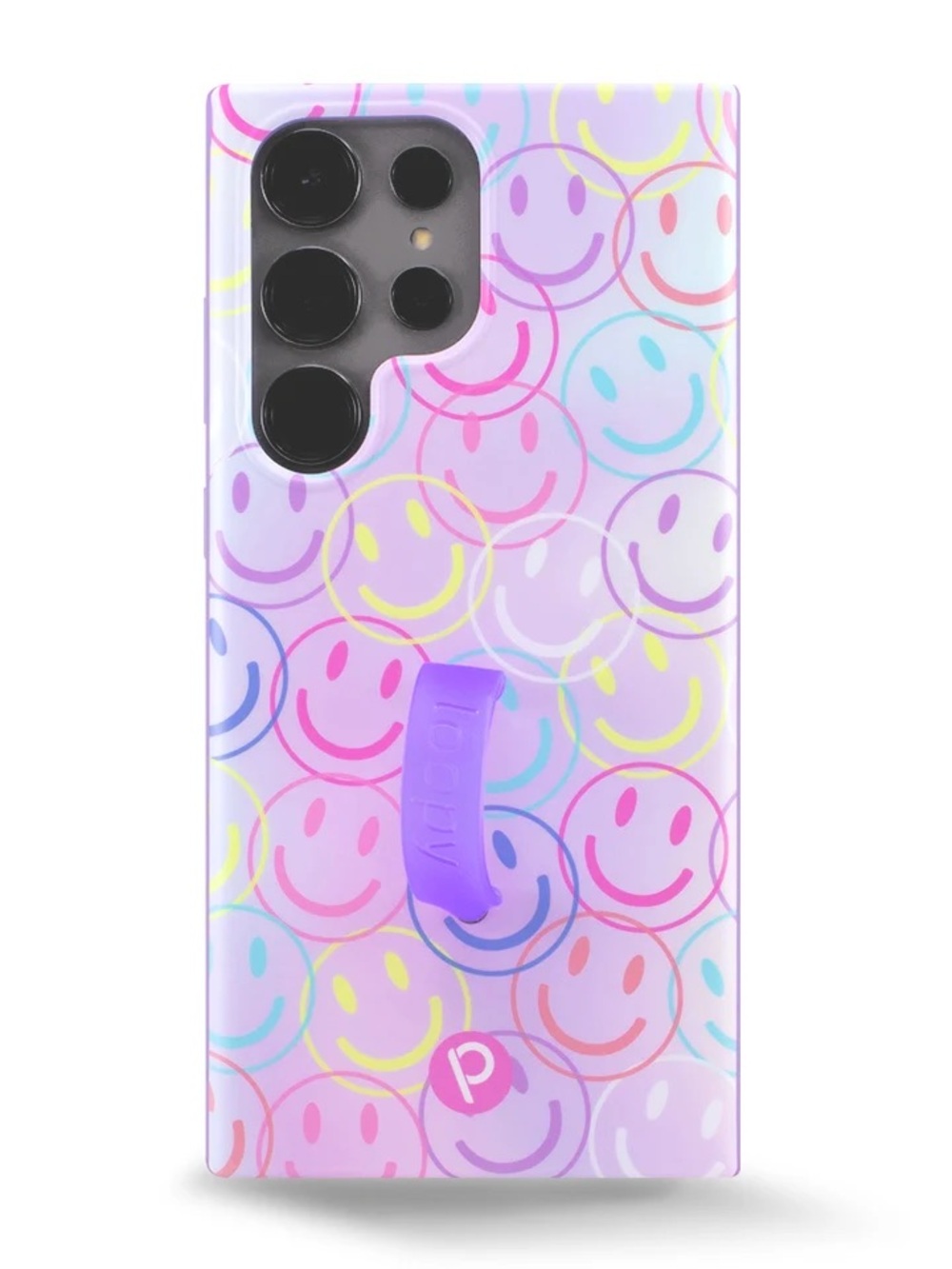 New Galaxy S23 Ultra Smileys Loopy Purple Smiley Faces Anti-Drop Case & Dust Bag